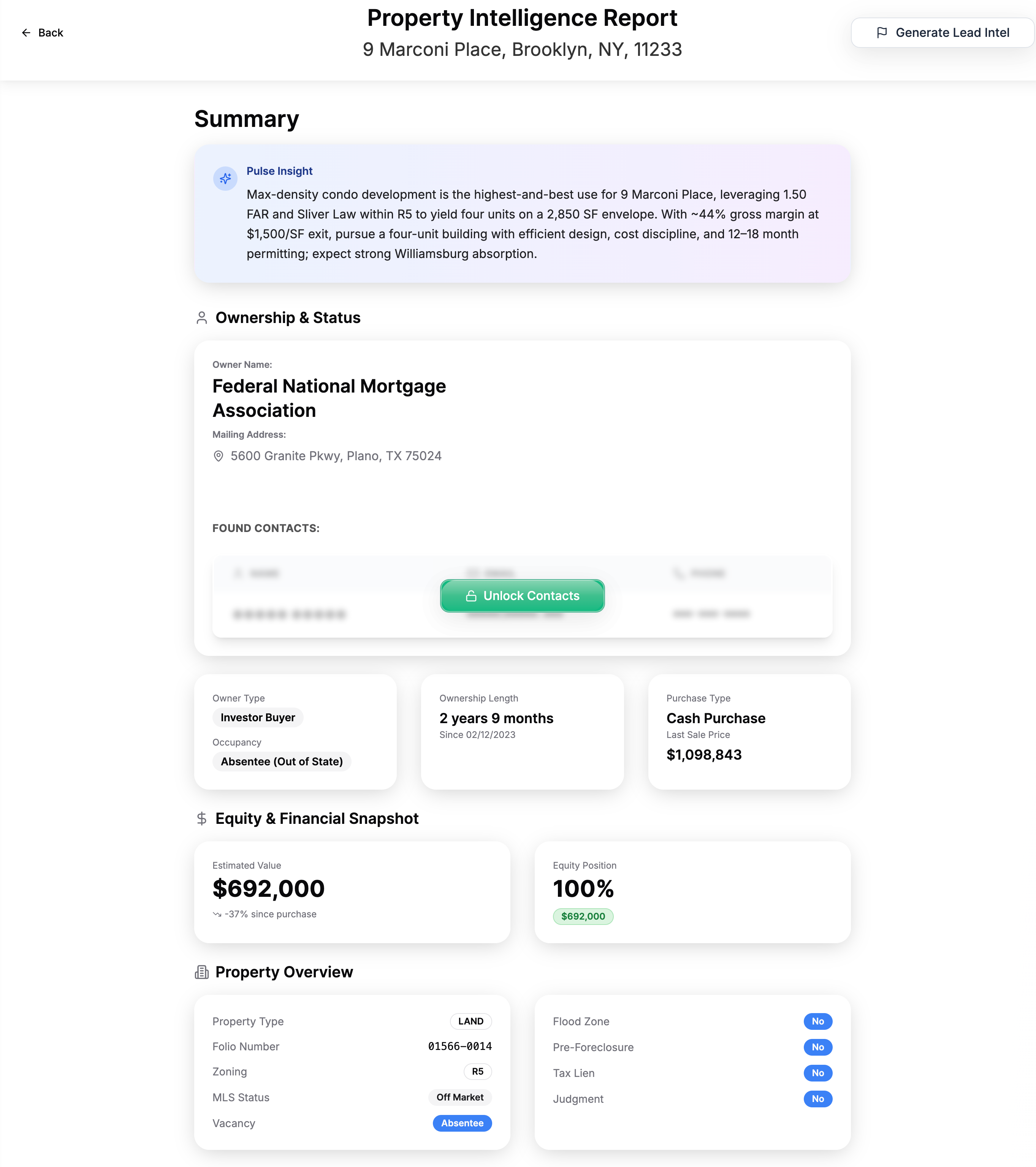 Search - PropertyPulse interface